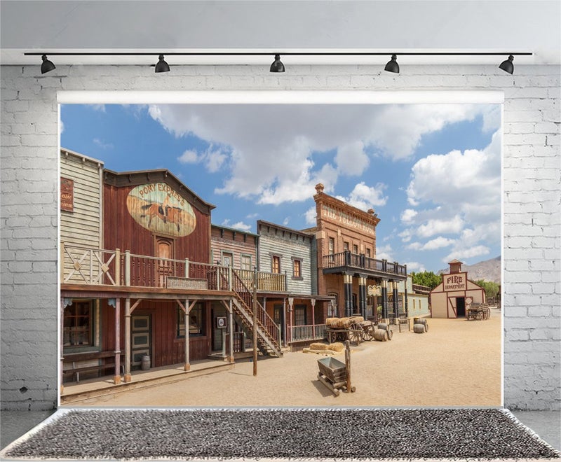 Yeele 7x5ft Western Town Backdrop West Cowboy Background for Photography Rural Countryside Wood House American Culture Photo Background Adults Party Studio Props - Image 2